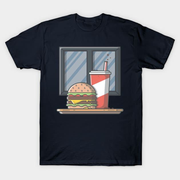 Burger and Soda cartoon T-Shirt by Catalyst Labs